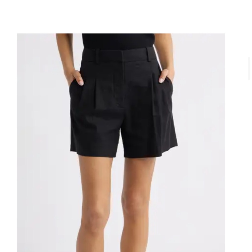 Open Edit linen blend pleated shorts